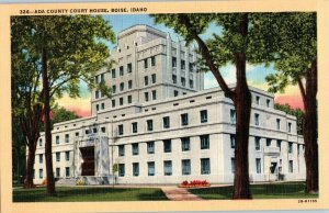 Ada County Court House Boise Idaho Linen Postcard