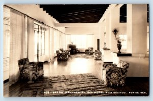 Fortin Mexico Postcard Monumental Hall of Hotel Ruiz Galindo c1930's RPPC Photo