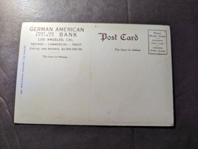 Mint USA Postcard Safe Deposit Department German American Trust Savings Bank