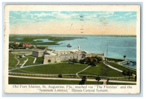 1924 The Floridan, Seminole Limited Old Fort Marion St. Augustine FL Postcard