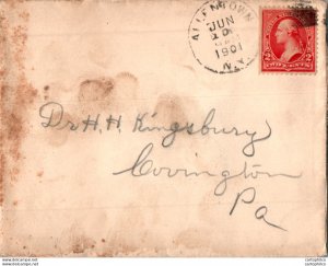 US Cover 2c 1901 Allentown cds to Pa
