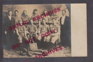 Ellsworth MINNESOTA RPPC 1907 BASEBALL TEAM Studio Shot CANARIES Uniforms BOOK