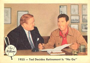 1954 Ted Williams Ted Decides Retirement Is No Go Card Number 55