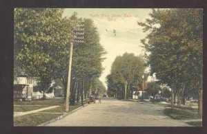 BELLEVUE OHIO NORTH WEST STREET SCENE RESIDENCE VINTAGE POSTCARD 1913