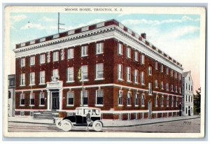 Trenton New Jersey NJ Postcard Moose Home Building Exterior Roadside 1937 Cars