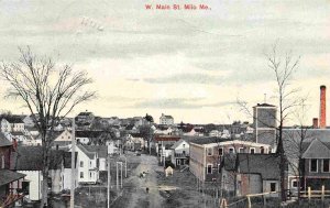 West Main Street Milo Maine 1909 postcard