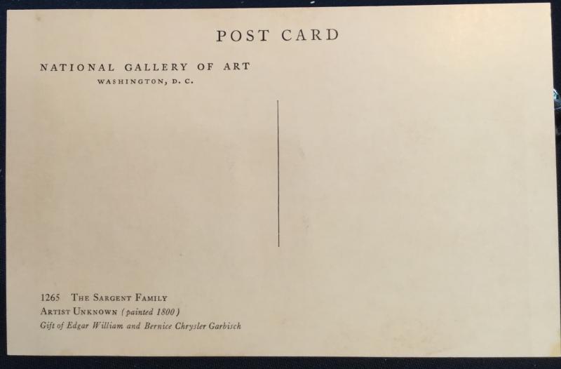 Postcard Unused National Gallery of Art Washington DC The Sargent Family LB