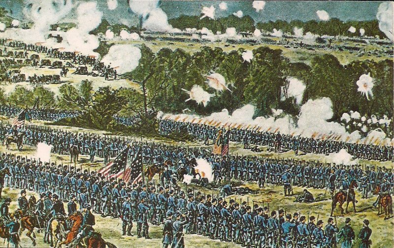 Richmond VA, Battle of Malvern Hill, Civil War Art, Confederate & Union Position