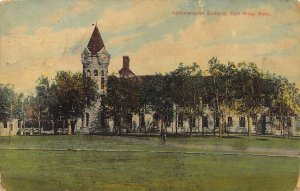 c.'09, Administrative Building, Fort Riley, Kansas, Old Postcard