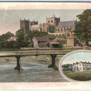 c1900s Ripon, North Yorkshire, England Cathedral Bishops Place Postcard A81