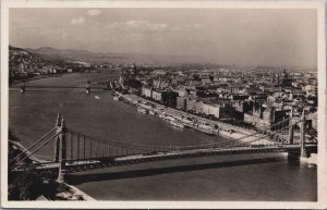 Hungary Budapest Panorama From Gellert Hill Vintage RPPC C112