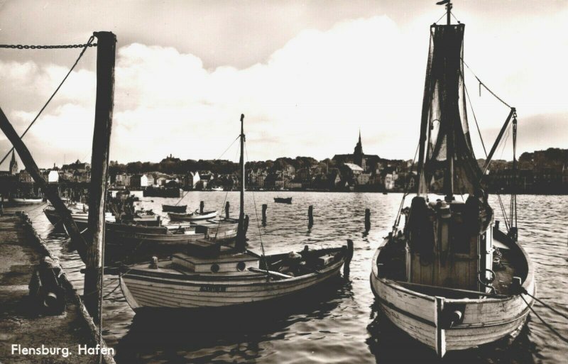 Germany Flensburg Hafen Vintage RPPC 03.72