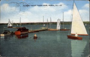 Peoria Illinois IL Illinois Valley Yacht Club Vintage Postcard