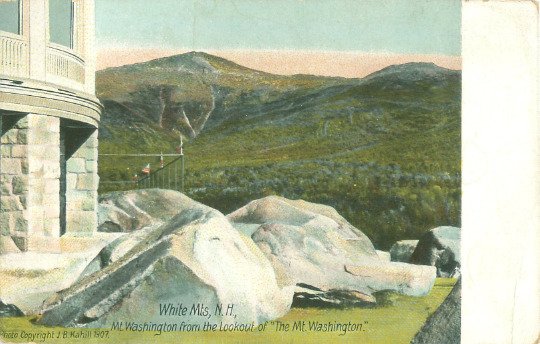 Mt Washington Hotel White Mountains, NH Partial View Postcard 1910 Postmark