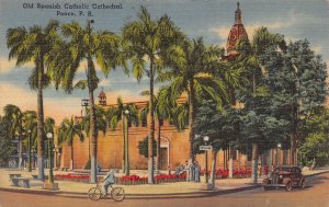 PONCE PUERTO RICO~OLD SPANISH CATHOLIC CATHEDRAL~1940s POSTCARD