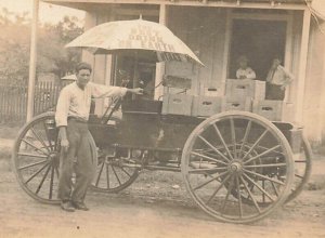 c1910 RPPC Soda Delivery Wagon Driver The Best Drink On Earth Real Photo P530 