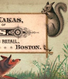 1877 Edward Kakas Mfg. Furs Fox & Cute Squirrel F142