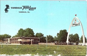 Postcard LODGE SCENE Vandalia Illinois IL AI9896