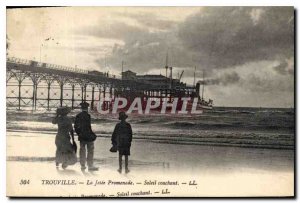 Old Postcard Trouville la Jetee Promenade Sunset