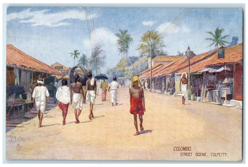 c1950's Residence at Street Scene Colpetty Colombo Sri Lanka Unposted Postcard