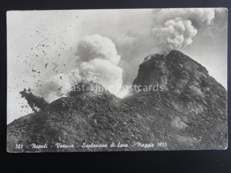 Italy NAPLES Napoli Vesuvio Esplosione di Lava, Mount Vesuvius Explosion 1933 RP