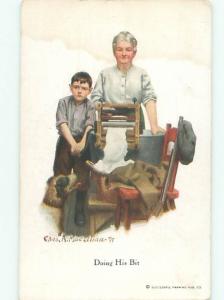 Divided-Back DOG SCENE Great Postcard AA9383