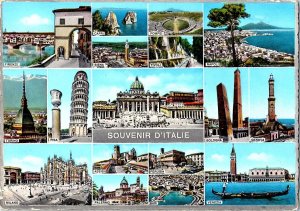 Multi-View Italy's Major Landmarks 1960s Postcard