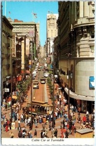 Postcard - Cable Car at Turntable, San Francisco, California, USA