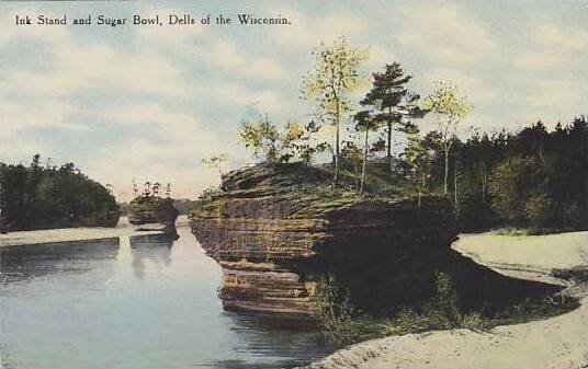 Wisconsin Dells Of The Wisconsin Ink Stand And Sugar Bowl