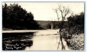 c1920's Tettegouche Railroad Train Baptism River Bridge MN RPPC Photo Postcard