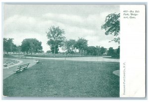 c1905's Sea Side Park Pathways Bench Ground Bridgeport Connecticut CT Postcard