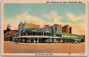 Greyhound Bus Depot Minneapolis Minnesota MN Terminal Station Postcard