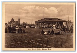 c1920's Audiences in Tennis Game Lawn Tennis Club Ottawa Ontario Canada Postcard