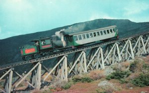 Postcard Jacob's Ladder Mt. Washington Cog Railway White Mountains New Hampshire