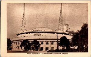 Angelus Temple, Aimee Semple McPherson Los Angeles CA Vintage Postcard P18