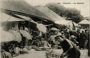 CPA AK INDOCHINA Saigon Au Marche VIETNAM (959321)