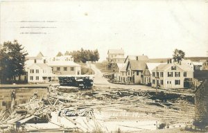 Postcard RPPC 1911 Maine Cambridge Lumberyard Eastern Illustrating ME24-172