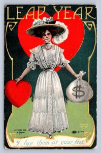 J97/ Interesting Postcard c1910 Leap Year Comic Marriage Proposal 39