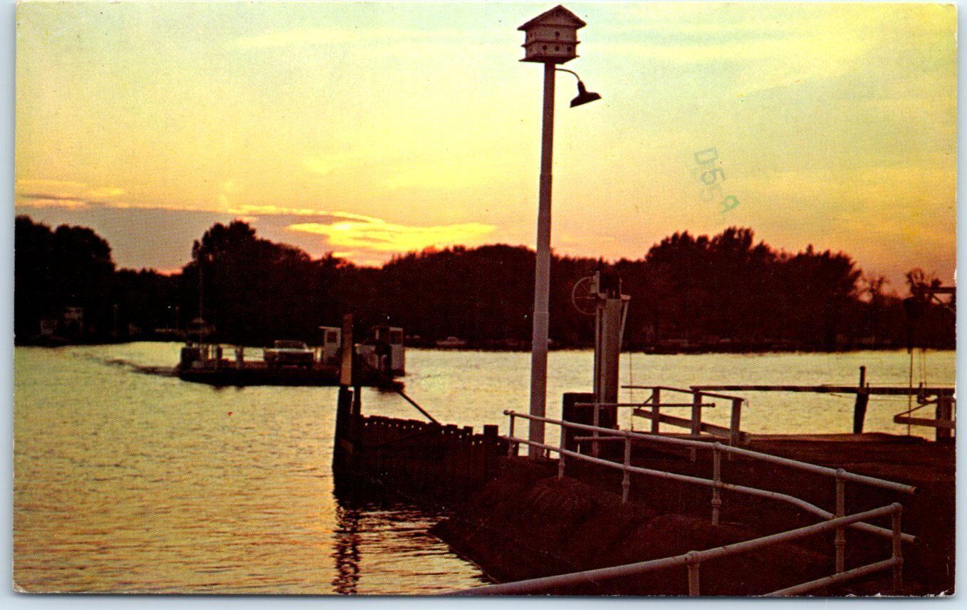 Ferry Boat & Dock at Sunset Looking Toward Stow - Lake - Bemus Point ...