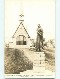 1939 rppc ACADIAN CHURCH IN GRAND PRE Nova Scotia NS CANADA t3157