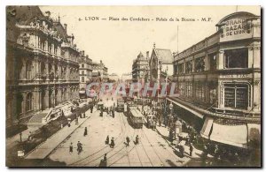 Old Postcard Lyon Place des Cordeliers Palace of the Grand Bazaar Stock Excha...