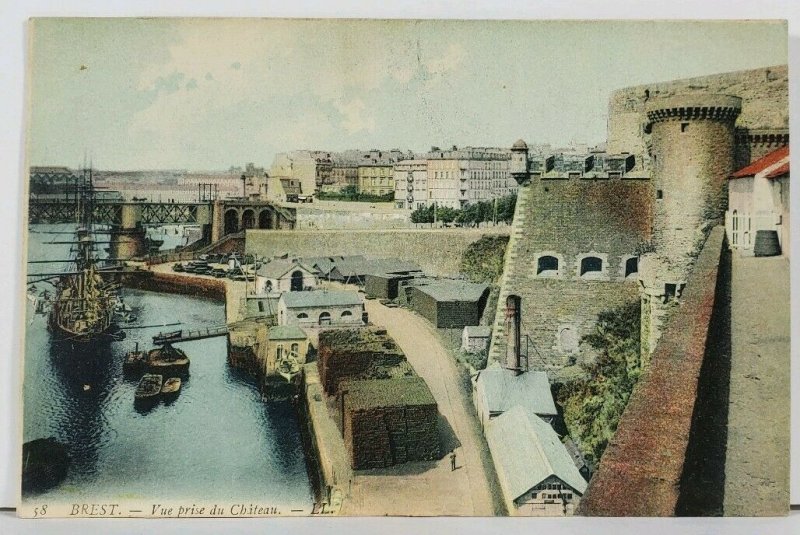 BREST Vie prise du Chiteau c1910 Postcard L13