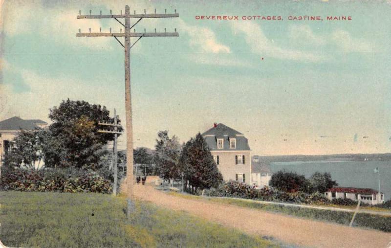 Castine Maine Devereux Cottages Scenic View Antique Postcard J72699