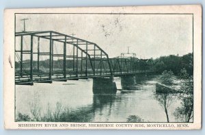 Monticello Minnesota Postcard Mississippi River Sherburne County Side Lake c1908