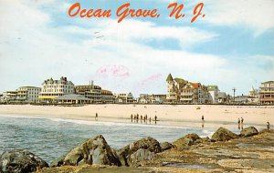 Beach Front Hotels Viewed from Rock Jetties Ocean Grove NJ 