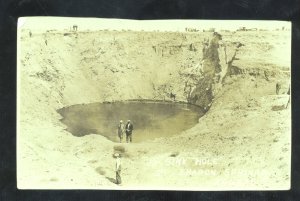 RPPC SHARON SPRINGS KANSAS NEAR ROUTE 66 GIANT SINK HOLE REAL PHOTO POSTCARD