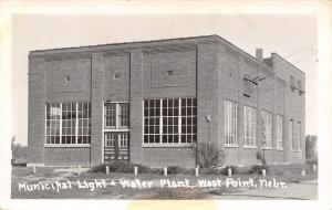 West Point Nebraska~Municipal Light And Water Plant~Real Photo Postcard c1927