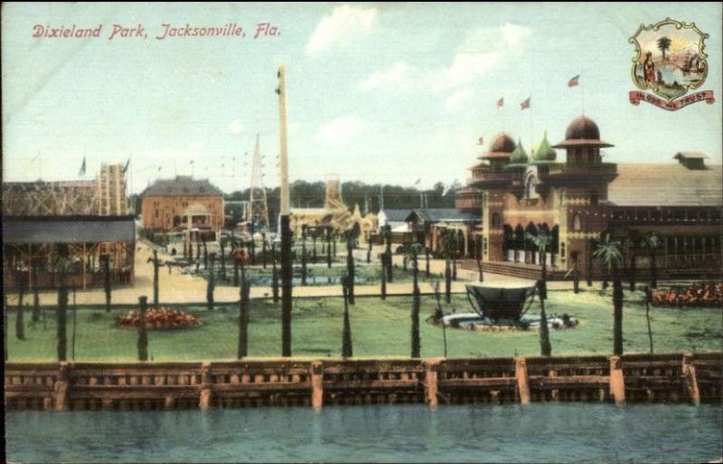 Jacksonville FL Dixieland Amusement Park c1910 Postcard #2