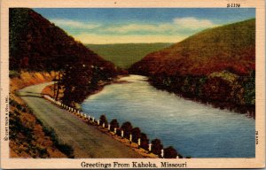 Vtg MO Scenic Greetings from Kahoka Missouri 1940s Linen Postcard