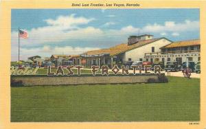 1940s Las Vegas Hotel Las Frontier roadside Flag Desert Teich postcard 873